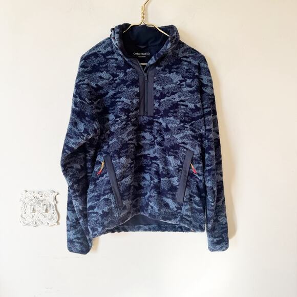 Outdoor Voices Primofleece 1/2 Zip Pullover Fleece Jacket Blue Cloud Camo XS - Picture 3 of 11